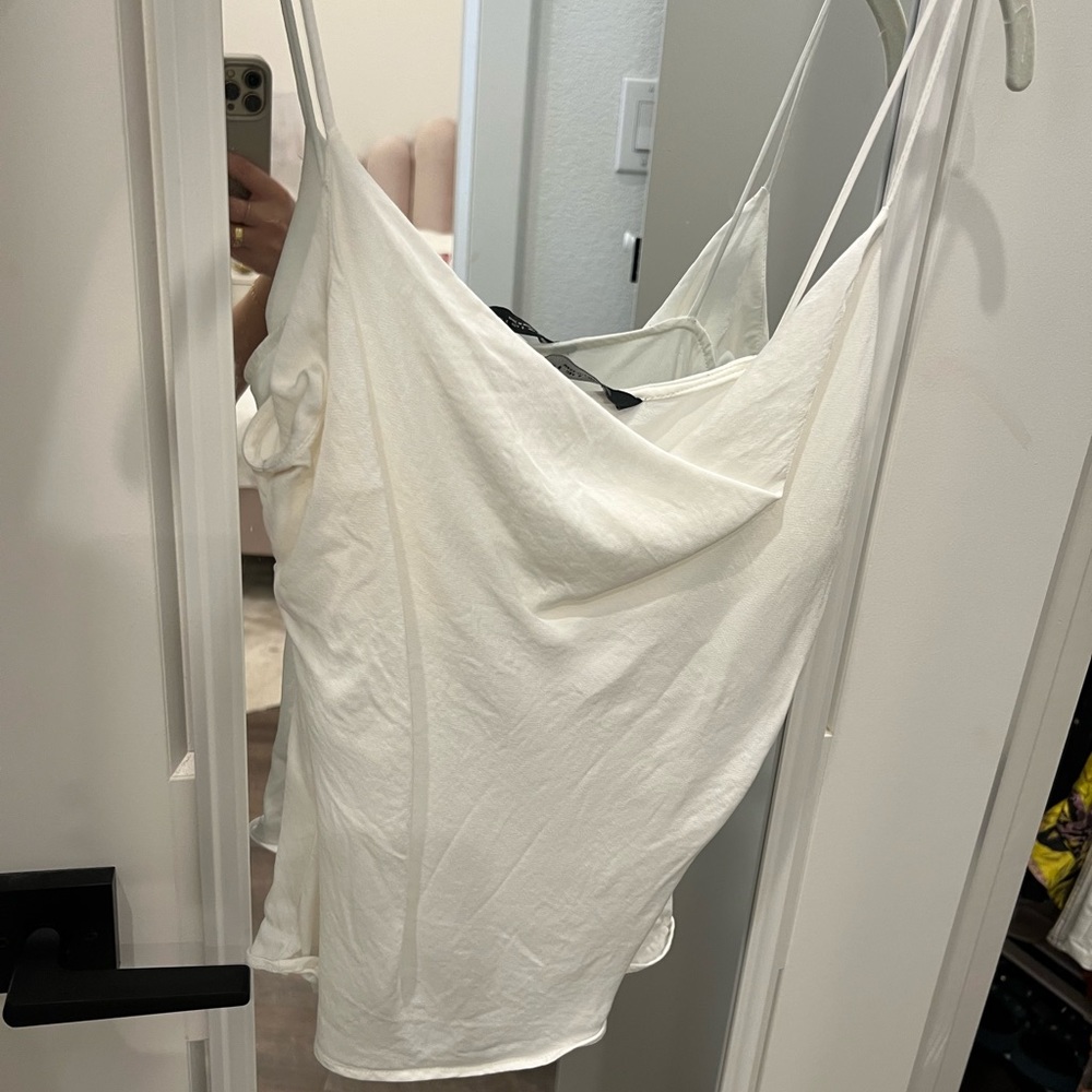Zara cowl neck white tank